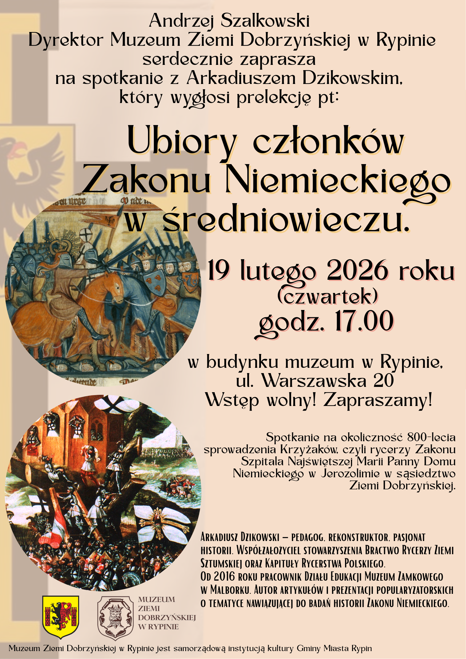 Zajawka przedstawia plakat zapraszający na spotkanie. Przedstawia rycerzy w trakcie walki. Zajawka przedstawia plakat zapraszający na spotkanie. Przedstawia rycerzy w trakcie walki.